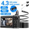 AOERWEI Telecamera Endoscopica 4.3" 1080P HD con Lente Singola e Doppia, Telecamera per Ispezione Borescopica IP67 Impermeabile, Endoscopio Industriale con Batteria da 2000mAh per Auto