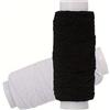 NONE Filo Elastico ad Alta Elasticità 0,5mm - Poliestere Ultra-Fine per Cucito e Lavori a Maglia, Bianco/Nero, 20 Metri