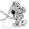 Bandai Collana con Ciondolo Snoopy in Zirconi, Regalo per Coppie, Catenina con Cane Cartoon, Collana per San Valentino