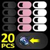 NONE 1-20 Pezzi Copri Webcam Universale Ultra Sottile per Laptop, Adesivi Privacy Scorrevoli per Fotocamera di iPhone, iPad e Computer