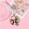 TAKARA TOMY Collana in metallo smaltato con ciondolo a forma di luna, stile anime, accessorio gioiello cosplay per ragazze