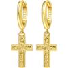 CYCUFF Orecchini a croce minimalisti in argento sterling 925 18k, gioielli originali, orecchini pendenti, gioielli, regali per feste e anniversari