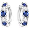 CYCUFF S925 Orecchini in argento sterling con zirconi blu e bianchi Orecchini a cerchio Gioielli da donna Regali originali e alla moda per anniversario