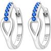 CYCUFF S925 Orecchini a cerchio in argento sterling con zirconi blu, orecchini da donna, gioielli originali, regali di anniversario alla moda