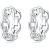 CYCUFF Orecchini a Cerchio in Argento Sterling S925 con Design a Catena Traforata, Gioielli da Donna Originali e Trendy, Regalo per Anniversario