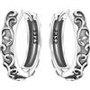 CYCUFF Orecchini a Cerchio in Argento Sterling 925 con Motivo Vintage a Piante Rampicanti, Gioielli da Donna Originali e Trendy, Regali per Anniversario