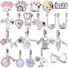 NONE Ciondoli a forma di cane palloncino in Argento Sterling 925, compatibili con braccialetti originali, ciondoli per borse e portachiavi, ciondoli pendenti fai da te, regalo di gioielli da donna