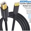 NONE Cavo USB B a USB C intrecciato in nylon, plug and play, per stampanti, scanner e fotocopiatrici HP, Canon, Epson, Lexmark