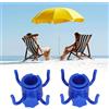 NONE 2 Ganci Regolabili a Quattro Punte per Ombrelloni da Spiaggia - Plastica ABS Resistente, Multicolore - Per Appendere in Sicurezza Asciugamani, Fotocamere, Vestiti e Borse - Adatti per Pali da