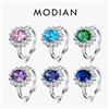 MODIAN 2.0Ct Fasion Real Solid 925 Sterling Silver Ring Fashion Women Gift 5A zircone Jewelry Brand Wedding fidanzamento anelli in argento