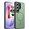 LeYi Cover Magnetica per Samsung Galaxy S26 Ultra 5G con Vetro Temperato, Custodia per S26Ultra Traslucida Opaca Anti-Impronte Resistente ai Graffi in TPU Antiurto Protettiva Case, Verde bicolore