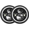 Ropaix Fari anteriori Per Land Per Rover 90/110 Per Defender 200 300 90 Fari Anteriori A LED Rotondi Da 7 Con Indicatori Di Direzione Fanale Proiettore(40W Black)