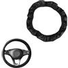 COYUN 1 Pezzo coprivolante per Auto, coprivolante in Pelle Elastica, Volante Antiscivolo per Veicoli, Accessori universali per Volante, Antiscivolo in Pelle PU Traspirante Copristerzo, Linea nera