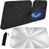 SILENICO Ombrello Parasole Auto 140x80cm, Parasole Auto Parabrezza Interno con Aste In Fibra Ossea Ultra Flessibili e Manico Pieghevole 360°, Parasole Per Auto, SUV, Camion Piccoli e Medi
