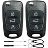 SUPALAND 2 Pezzi 3 Tasti Auto Guscio Chiave Telecomando con lama Per Hyundai i10 i20 i30 ix20 ix35 & Kia Rio Pro Cee'd Sportage Venga Soul Sorento copri Con 2 Cacciavite, 2 Catena Portachiavi, 2 Viti