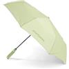 Muitomas Ombrello Automatico Pieghevole con Manico a Gancio, Antivento Resistente, Struttura con Stecche in Fibra di Vetro, Impugnatura Ergonomica Soft Touch, Elegante Per Uso Quotidiano,Verde Salvia