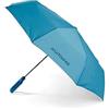 Muitomas Ombrello Automatico Pieghevole con Manico a Gancio, Antivento Resistente, Struttura con Stecche in Fibra di Vetro, Impugnatura Ergonomica Soft Touch, Elegante Per Uso Quotidiano, Blu Ottanio
