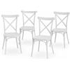 BAKAJI Set 4 Sedie da Pranzo Impilabili in Polipropilene Modello Chiavarina 43x60x89 cm
