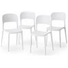 BAKAJI Set 4 Sedie da Pranzo Impilabili in Polipropilene Modello Stoccolma 40x45x80 cm