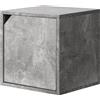 BAKAJI Mensola Cubo con 1 Anta da Parete Scaffale Montaggio Muro Cemento Design Moderno