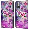 BLOTECH Custodia para Redmi Note 10 5G Cover Portafoglio,per Redmi Note 10 5G Custodia 3D Pittura Colorata Wallet Case Retro a Libro Protettiva Custodia Magnetica Flip Cover,Butterflies love flowers