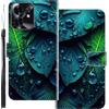 WUACYEAMING Custodia Compatibile con Honor 500 Smart 5G,con Slot Carte PU Pelle Portafoglio Libro Case Antiurto Bumper Motivo Magnetica Flip Protettiva Resistente foglia
