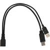 System-S Cavo USB 32 cm Cavo Splitter a Y Tipo A 3.0 Femmina a 1 X USB Tipo A 3.0 Maschio e 1 X USB Tipo A 2.0 Maschio