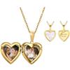 Amsgedhie Collana con Foto Personalizzata per Donna Collana con pendente di Cuore con Foto all'interno per Coppie Mamma Regalo Personalizzato per Natale, San Valentino (A)