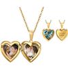 Amsgedhie Collana con Foto Personalizzata per Donna Collana con pendente di Cuore con Foto all'interno per Coppie Mamma Regalo Personalizzato per Natale, San Valentino (C)