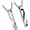 OIDEA Collana per Coppia Lovers Collana Catena Acciaio Inossidabile Pendente Puzzle Cuore His Queen Her King Mosaico zircone Argento(1 Coppia)