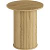 HOMCOM Tavolino rotondo Ø48 cm con gambe scanalate, Rovere | Aosom Italy
