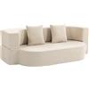 HOMCOM Divano letto 2 posti in chenille con schienale ribaltabile, 190 cm, Beige | Aosom Italy