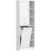 HOMCOM Armadio da bagno alto 171 cm con cestello estraibile e 2 cassetti, Bianco | Aosom Italy