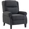 HOMCOM Poltrona relax reclinabile in tessuto teddy con poggiapiedi, Grigio | Aosom Italy