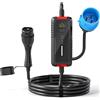 HOMCOM Caricatore auto elettrica Tipo 2, 7 kW, 8 m, schermo LCD, Nero | Aosom Italy
