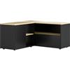 HOMCOM Mobile TV angolare con 2 armadietti e 3 nicchie, 90x90x45 cm, Rovere e Nero | Aosom Italy