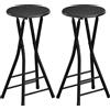 HOMCOM Set 2 sgabelli bar pieghevoli con doppio poggiapiedi, Nero | Aosom Italy