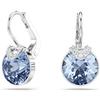 Swarovski Bella V Orecchini Pendenti, Gioielli con Cristalli Blu Swarovski, Pietre Preziose a Taglio Round, Placcatura in Tonalità Rodio, 1,9 x 1 cm, peso (singolo orecchino) 1,7 g