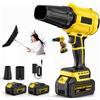 Purova Soffiatore a batteria con 2 batterie da 4,0 Ah, motore turbo da 800.000 giri/min, velocità dell'aria 65 m/s, soffiatore senza fili con regolazione continua e 2 tubi di soffiaggio per giardino
