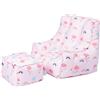 Ready Steady Bed Sedia a Sacco per Bambini con Poggiapiedi | Divano Sicuro per Giochi con Sedile Morbido | Poltrona dal Design Ergonomico | Comodi Mobili (Arcobaleno)