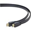 PremiumCord Cavo HDMI 4K Ad Alta velocità M/M, 10,2 Gbps con Ethernet, Compatibile Video 4K@30Hz, Full HD 1080p, Deep Color, 3D, Arc, HDR, Dolby TrueHD, Connettori Placcati Oro, Piatto, Nero, 1,5 m
