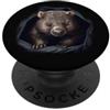 A Cute & Cuddly Wombat Wombat Sbirciando Fuori Dallinterno di una tasca PopSockets PopGrip Adesivo
