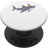 Funny Shark Ocean Predator Marine Sea Mo Squalo sovrastimolato divertente amante degli squali umorismo PopSockets PopGrip Adesivo