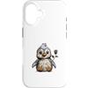 Timowo Studio Custodia per iPhone 16 Pinguino Con Rosa