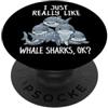 Whale Shark Gifts For Men & Women Divertente squalo balena amante uomini balena squalo subacqueo PopSockets PopGrip Adesivo