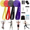 CUBTEM Elastici Fitness, 4 Pezzi Elastico Fitness con Maniglie, Gancio Porta, Guida Esercizi e Borsetta, Elastici Trazioni per Yoga, Allenamento, Pilates, Potenziamento Muscolare