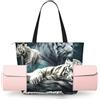 ZYJHYY Molte Tigri Bianche Stampa Borse Yoga per le Donne con Materassi Yoga Borse Carrier Carryall Tote per Pilates Allenamento