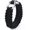 NESTINGHO Bracciale di Sopravvivenza in Corda Paracord Nero con Moschettone in Acciaio Inossidabile per attività Sportive e Escursionismo, Resistente e Leggero Colore Casuale