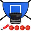 PokeAir Set di canestro da basket per trampolino con bordo staccabile, 4 mini palloni da basket e pompa, canestro da basket per trampolino per giochi in giardino, per adulti per interni ed esterni