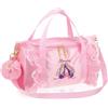 GLEAVI Borsa da Ballo per Ragazze Rosa con Ricamo Elegante, Doppio Manico, Grande capacità, Portachiavi con Pallina Morbida, per Lezioni di Balletto e Pratica